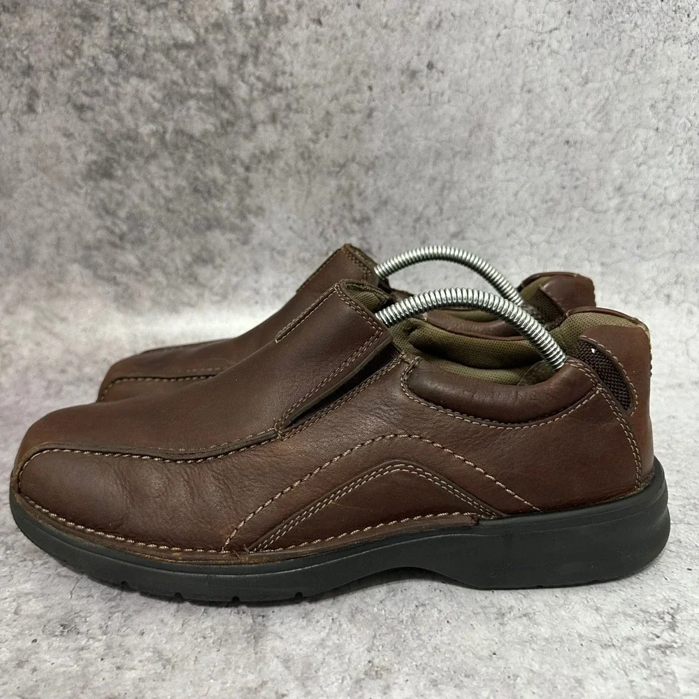 Clarks Pickett Loafers Mens 10M Brown Leather Slip On Shoes 82290 Comfort